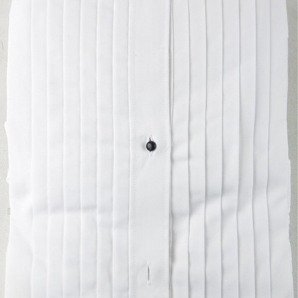 NEW Men's Wing Collar Tuxedo Shirt + Bow Tie, French Cuffs, 19-19.5 (34/35) - Picture 2 of 2